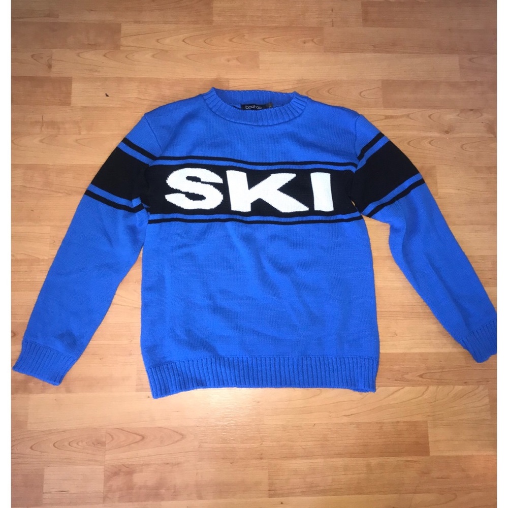 Boohoo royal blue ski sweater ⛷